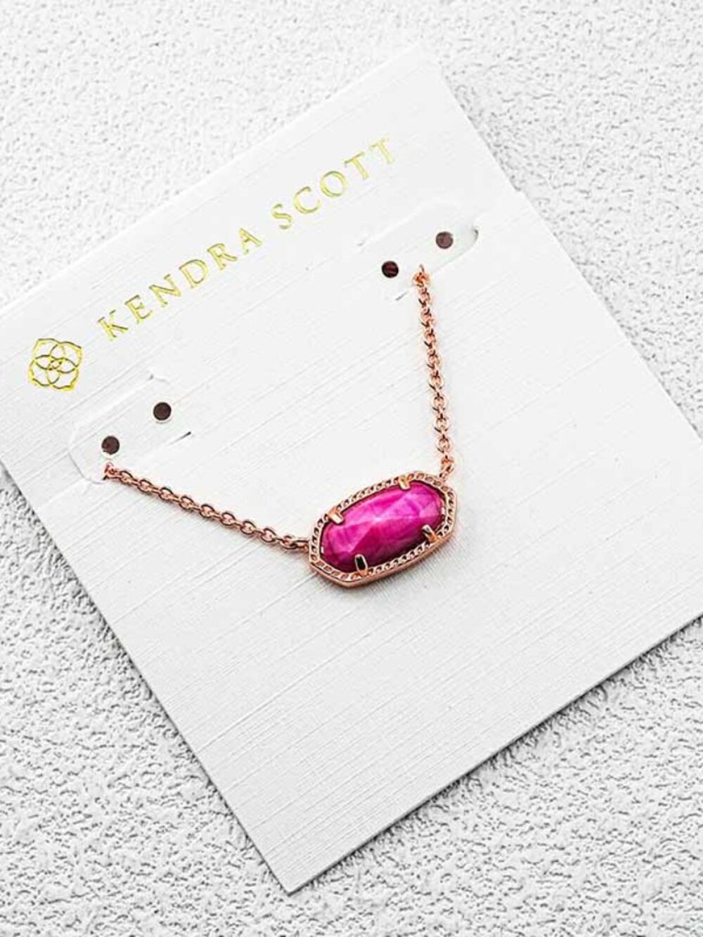 Kendra Scott Pink Rose Gold Pendant Necklace